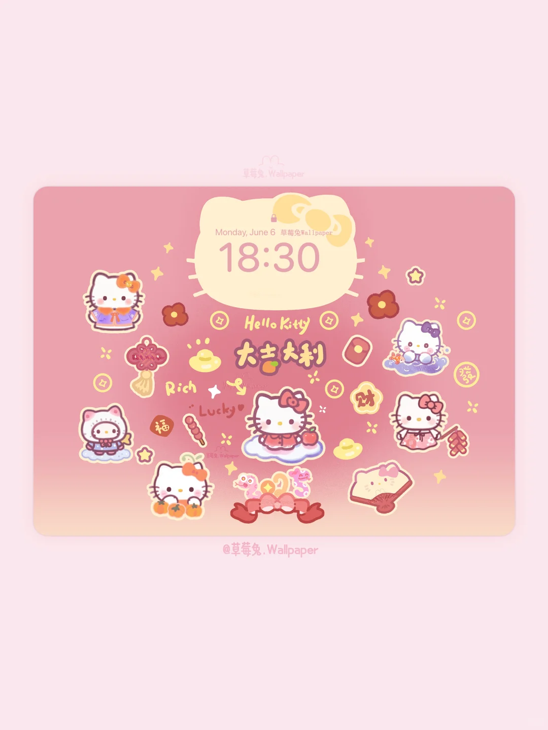 99|新年喜乐hellokitty|ipad平板壁纸