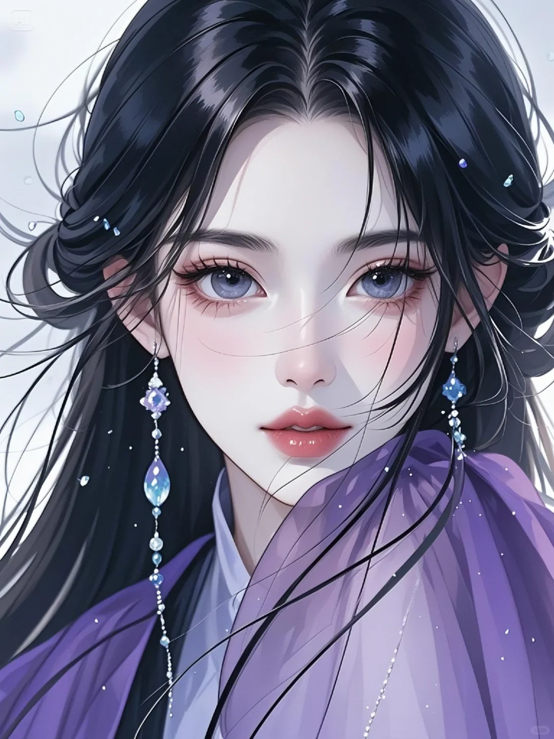 唯美古风美人插画·紫色梦幻系列