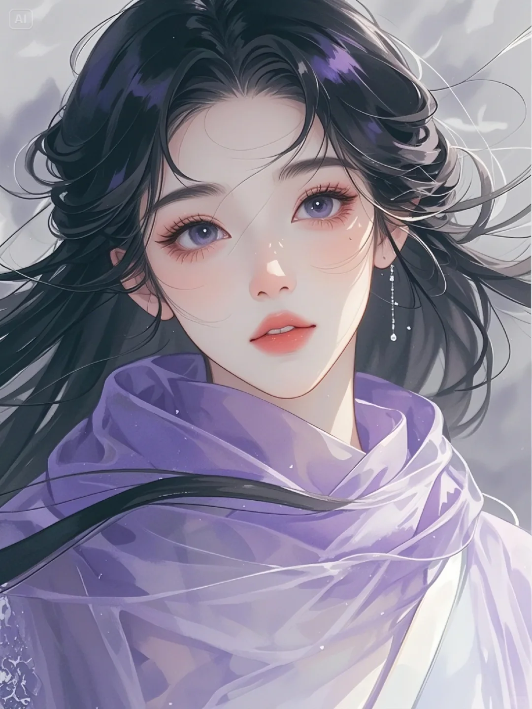 唯美古风美人插画·紫色梦幻系列