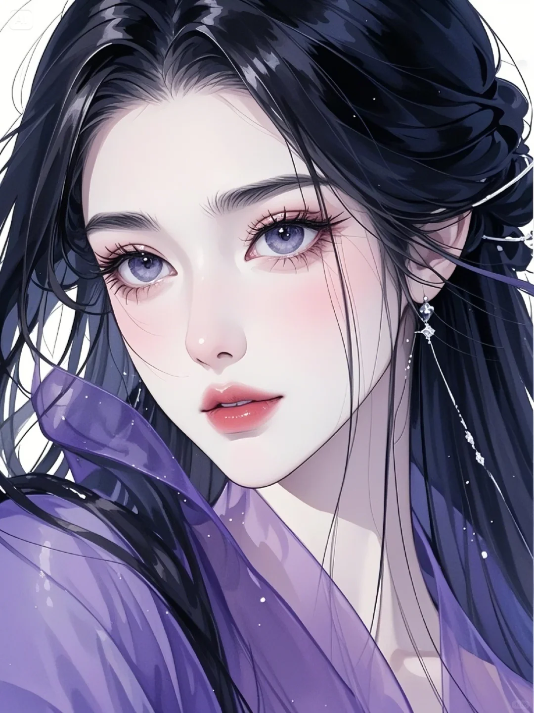 唯美古风美人插画·紫色梦幻系列