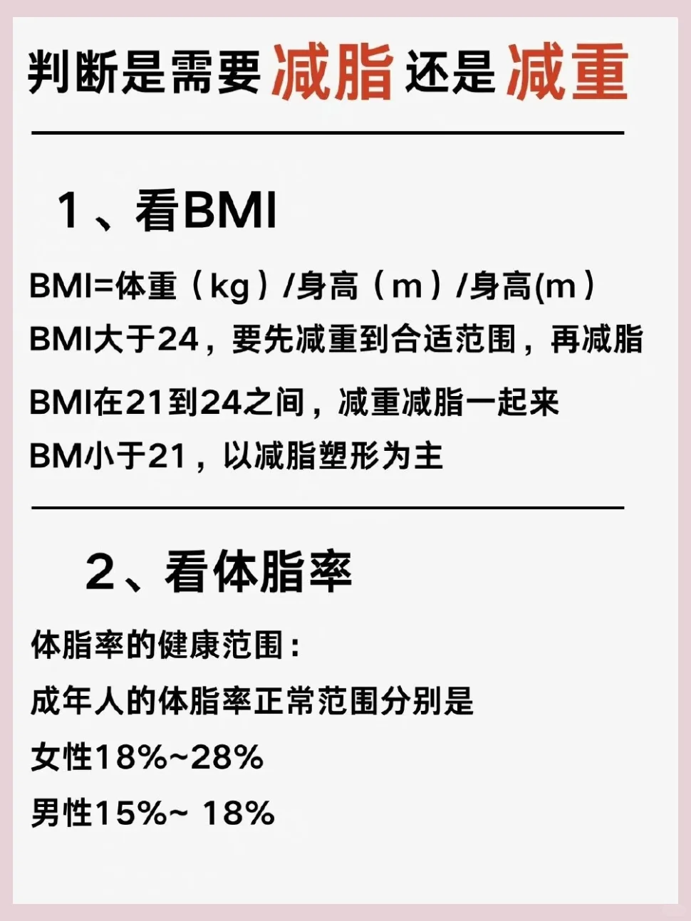 判断你的身材需求：减脂or减重？??