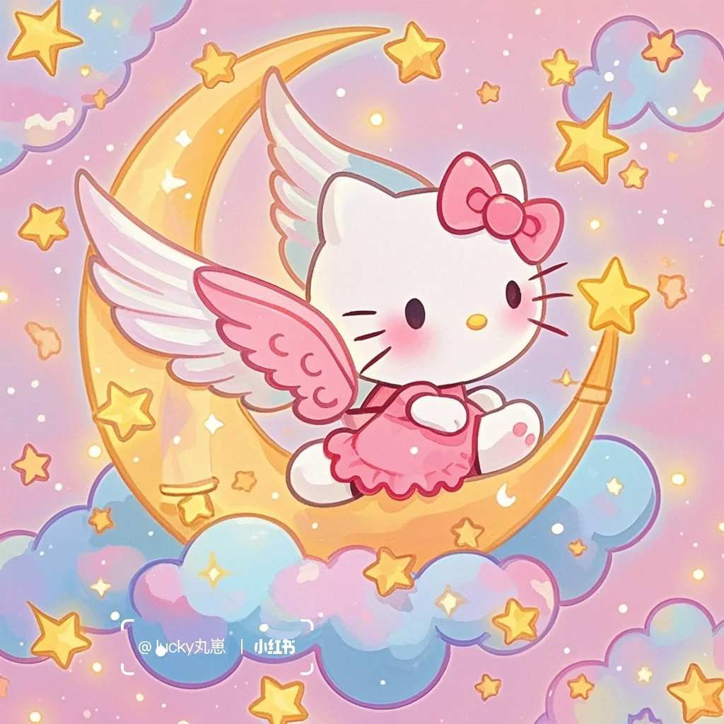 挥着翅膀的hello kitty×月野兔???