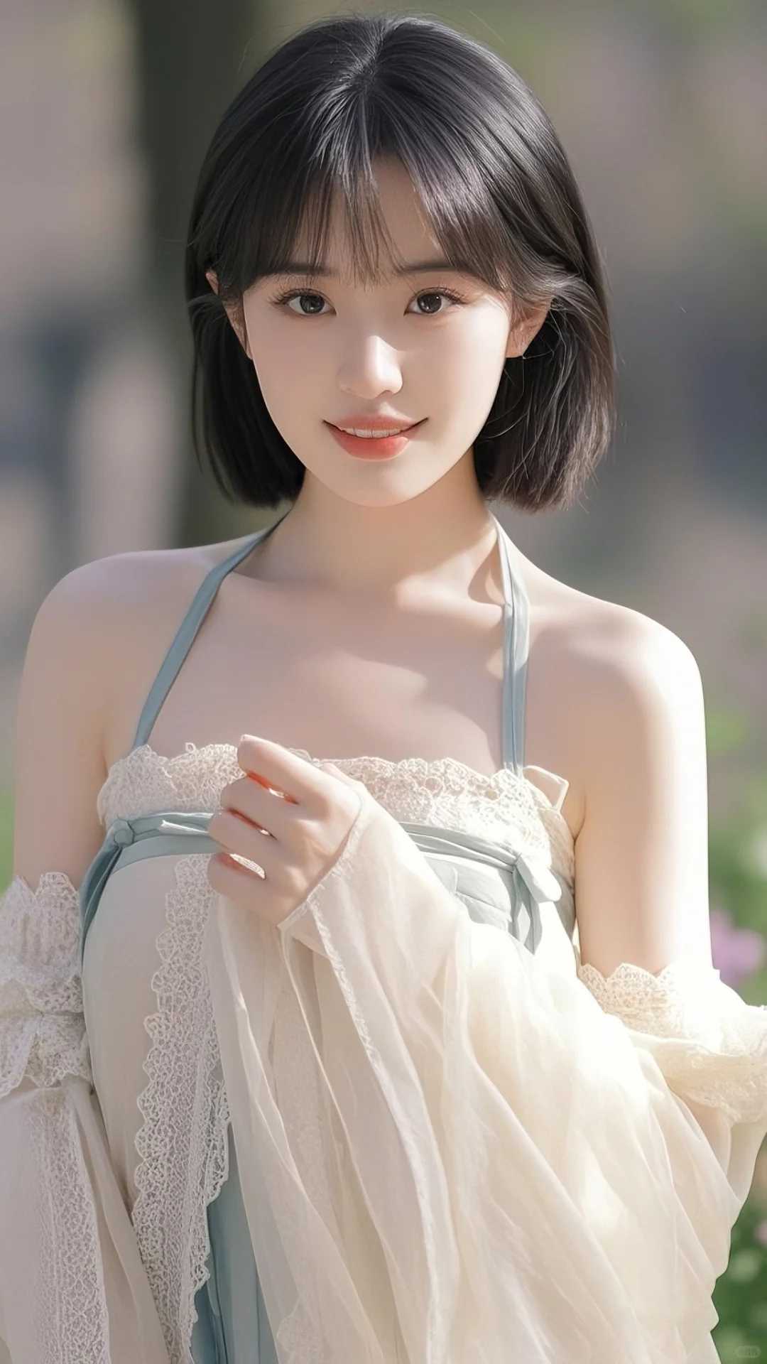 短发美女