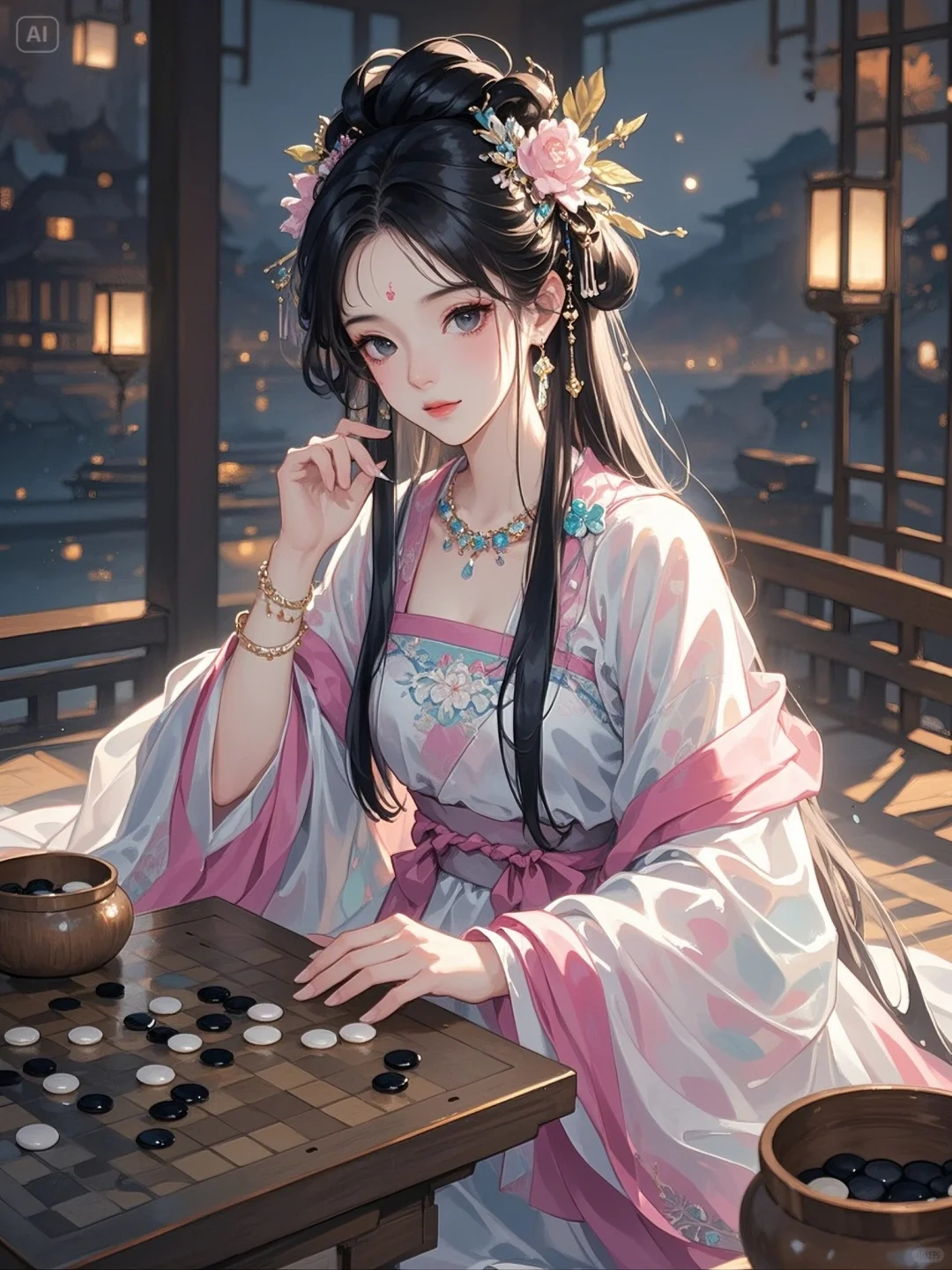 “有约不来过夜半，闲敲棋子落灯花。”