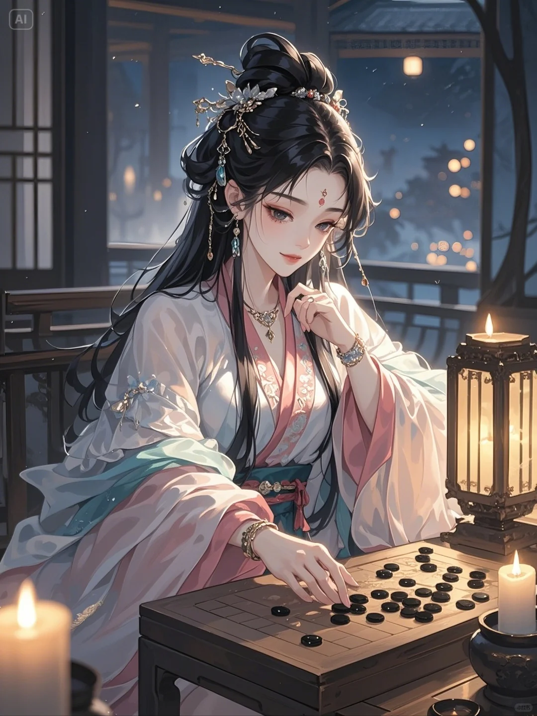 “有约不来过夜半，闲敲棋子落灯花。”