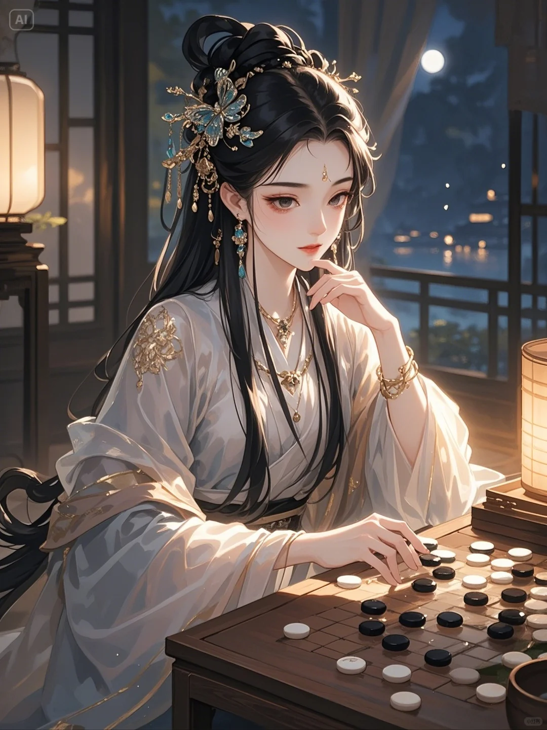 “有约不来过夜半，闲敲棋子落灯花。”