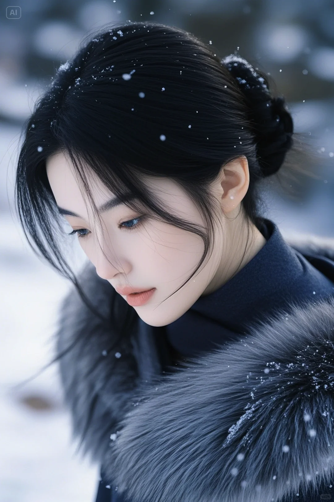 雪中氛围感美女