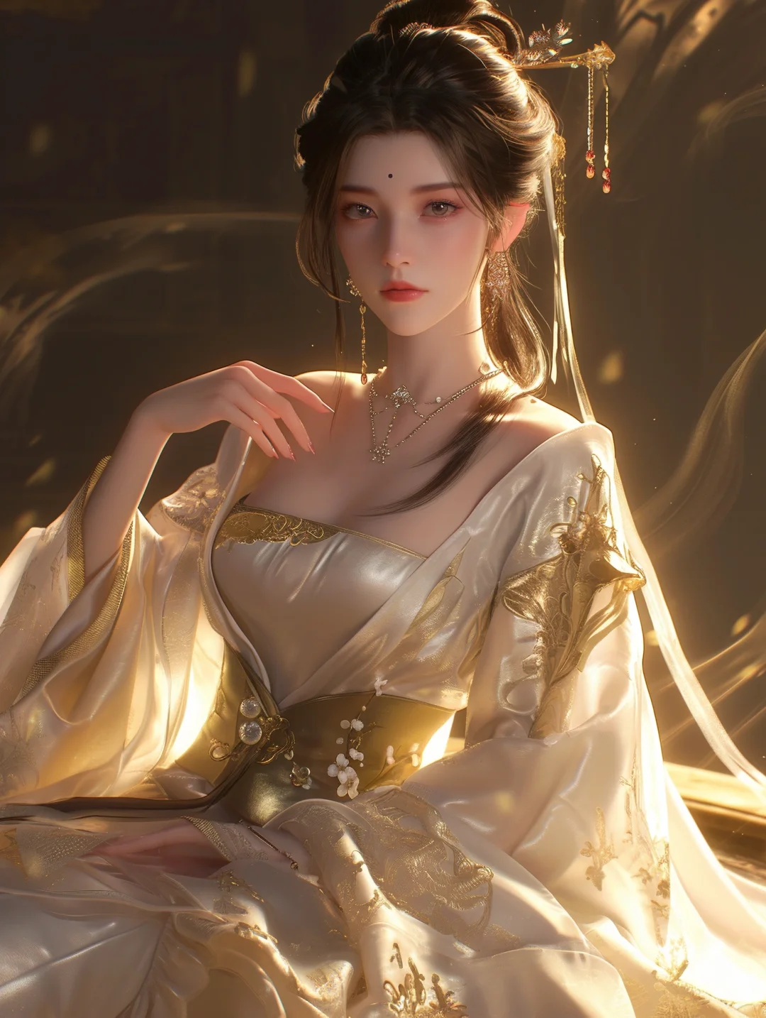 坐姿古风女神，女王