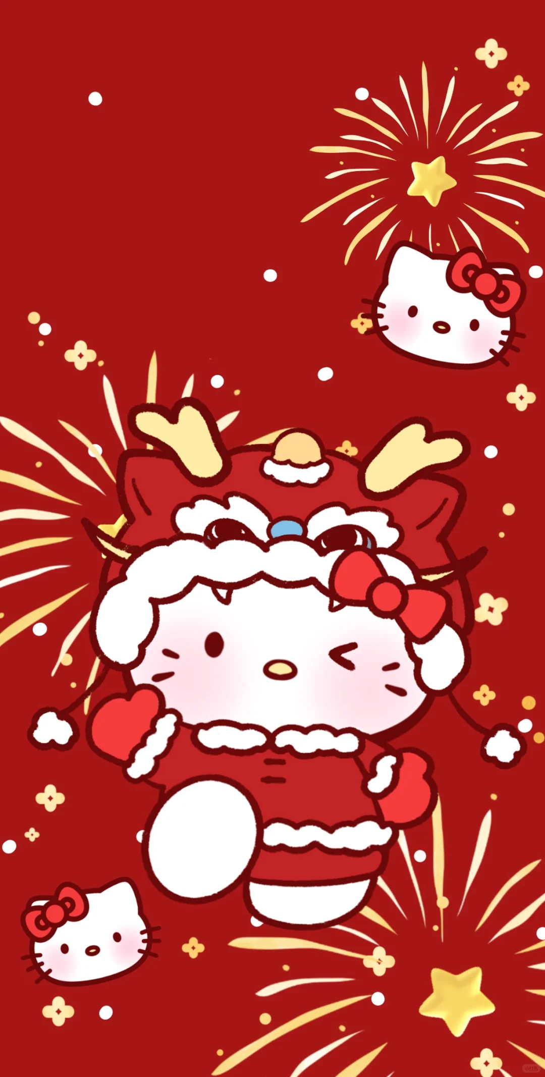 Hello kitty新年发财壁纸✨❤️