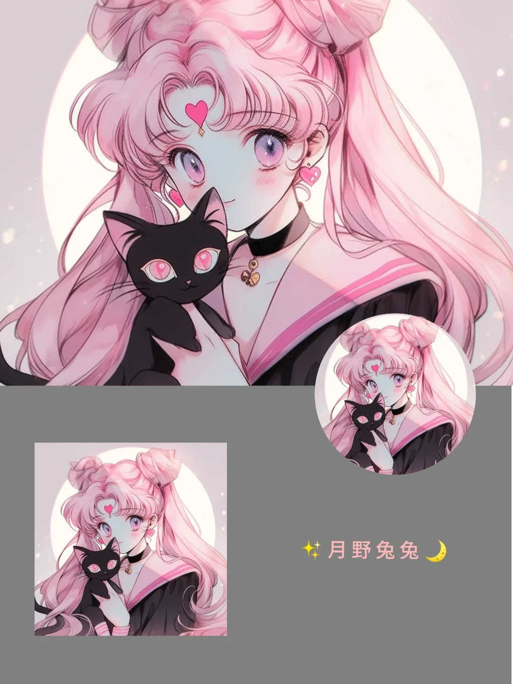 旧漫头像‖萌萌美少女和她的小黑猫✨