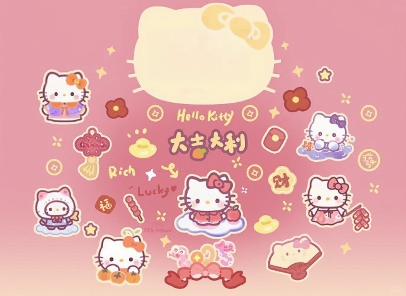 新年喜乐hellokitty|ipad平板壁纸|||快要过