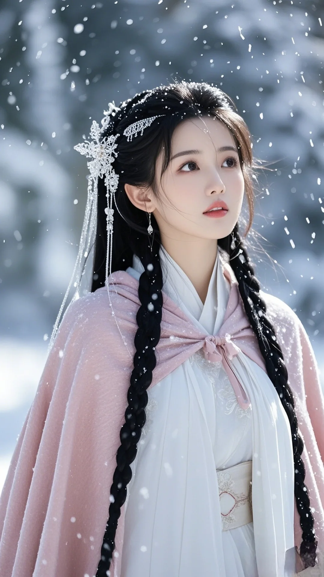 - 雪落，古代女子赏雪，尽显诗意！