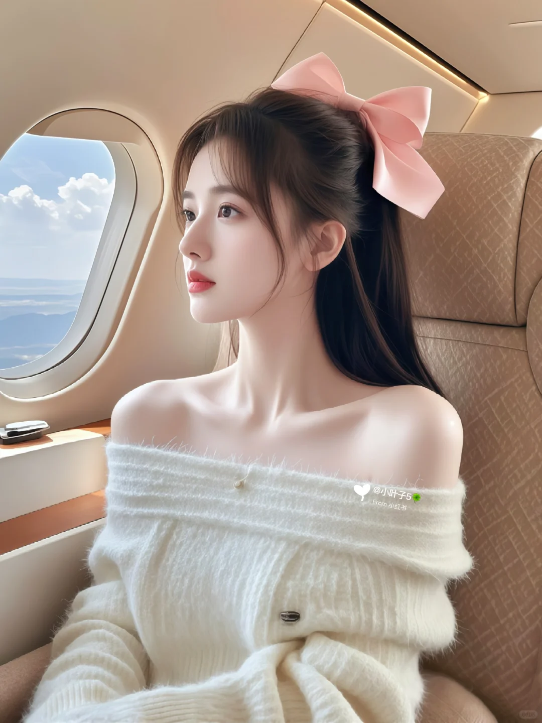 乘飞机的女生会很有氛围感✈️‖ai生成