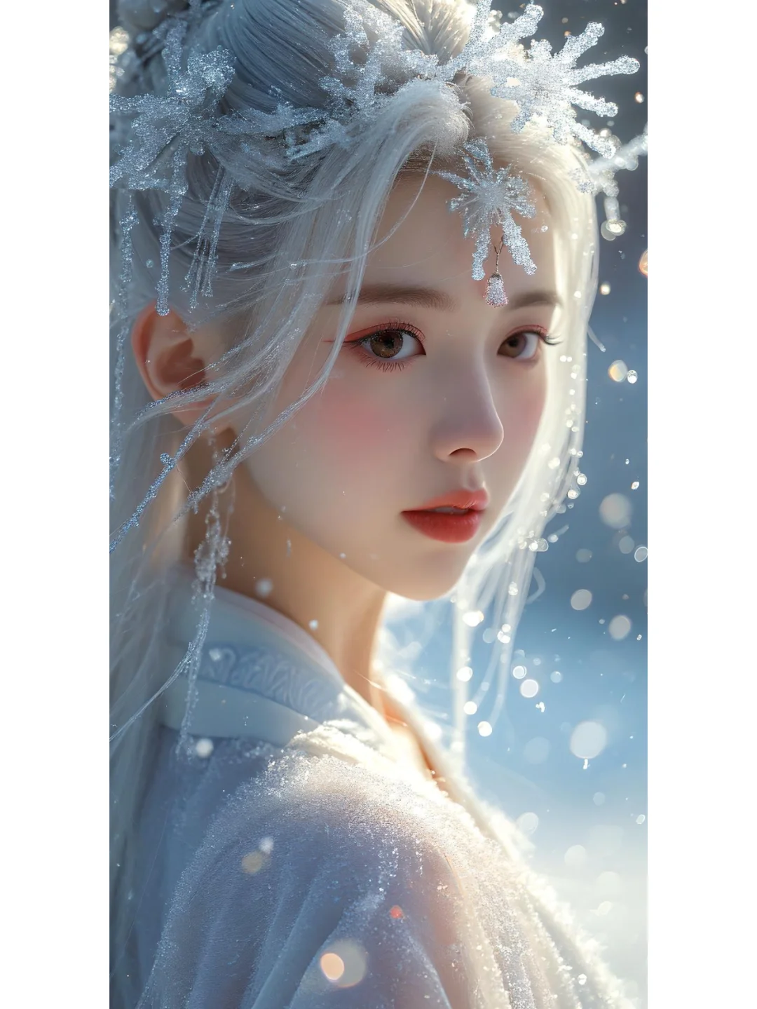 古装美少女宛如一朵盛开的雪莲~~