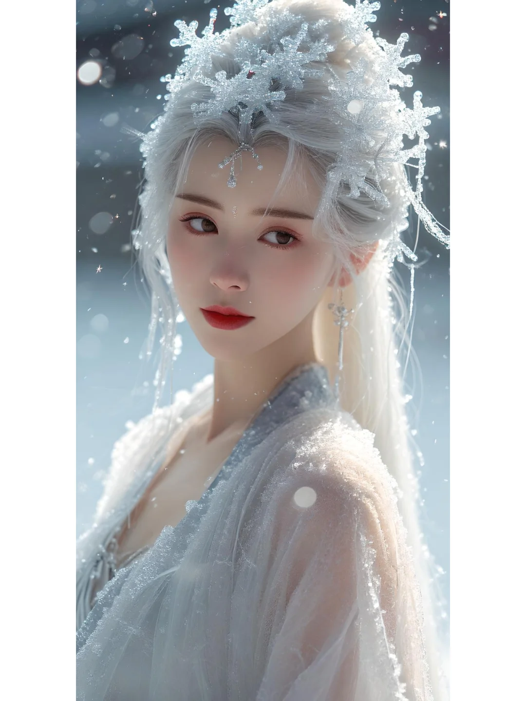 古装美少女宛如一朵盛开的雪莲~~