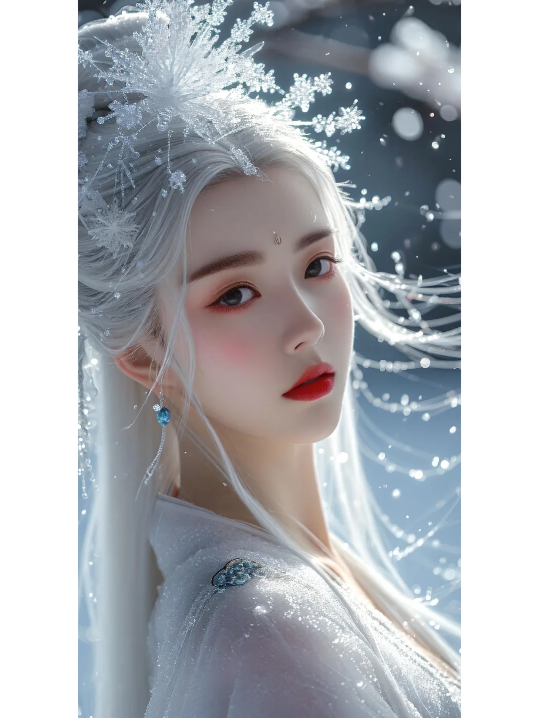 古装美少女宛如一朵盛开的雪莲~~