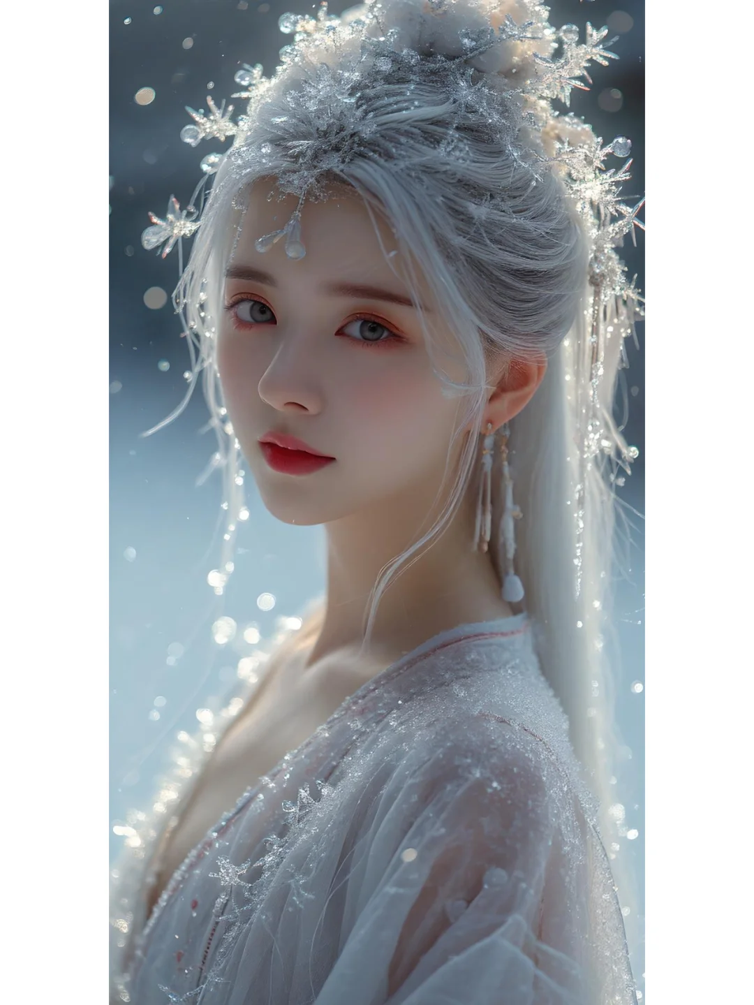 古装美少女宛如一朵盛开的雪莲~~