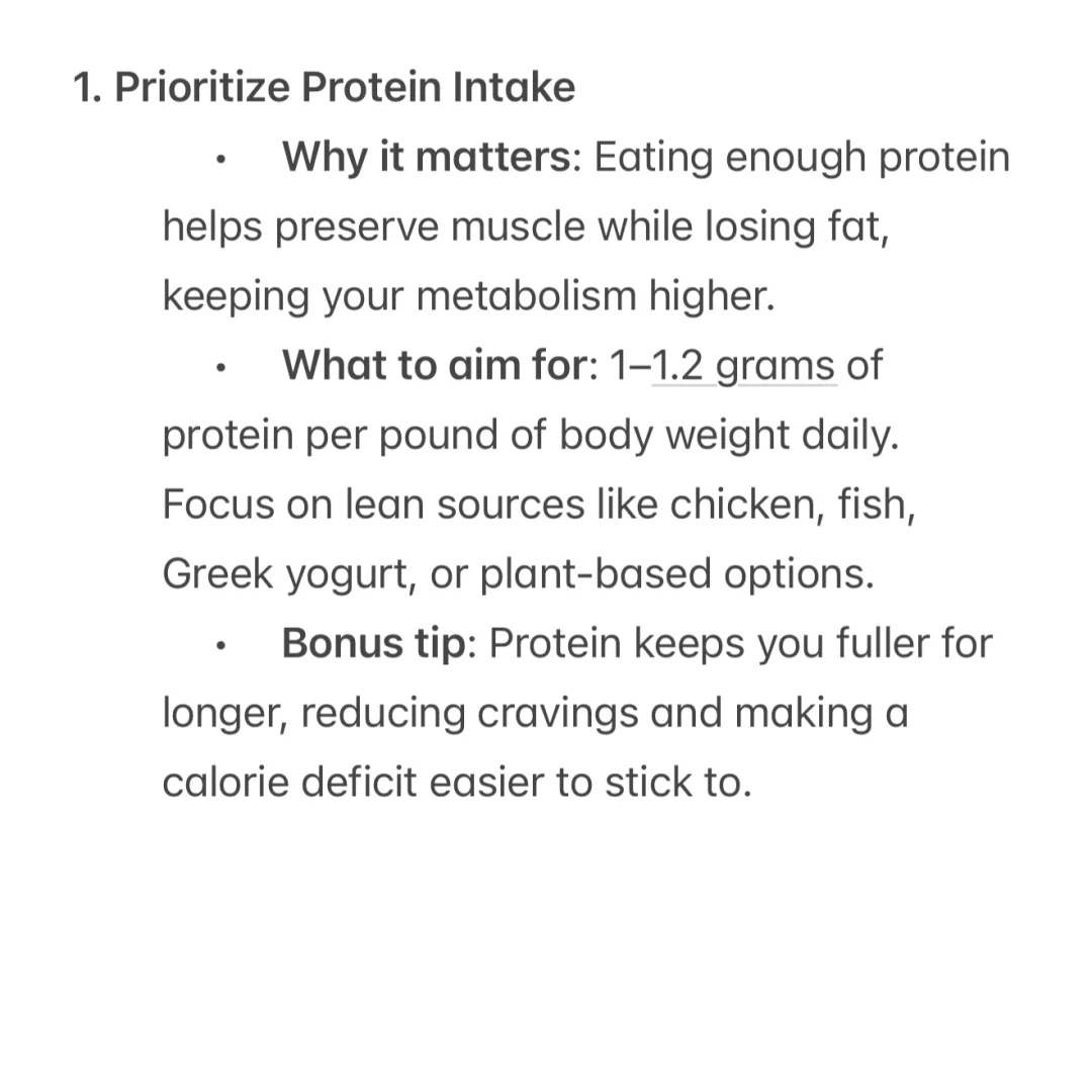 Calorie deficit tips. 卡路里赤字技巧