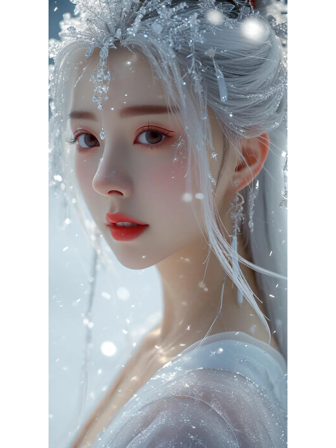 古装美少女宛如一朵盛开的雪莲~~