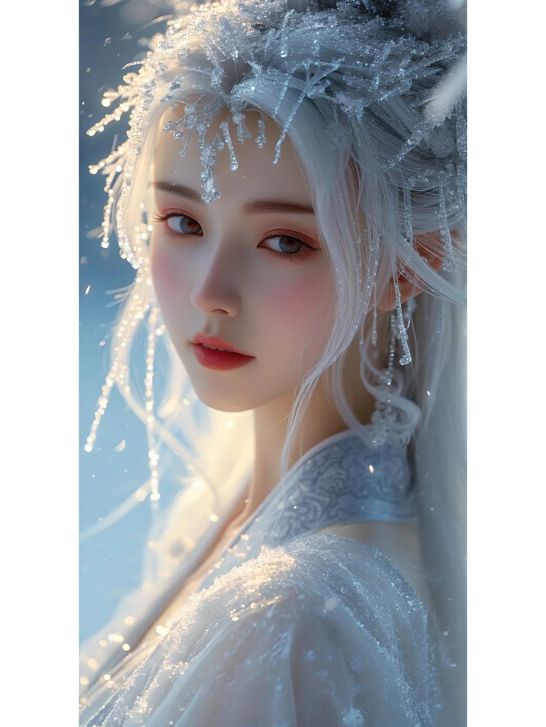 古装美少女宛如一朵盛开的雪莲~~