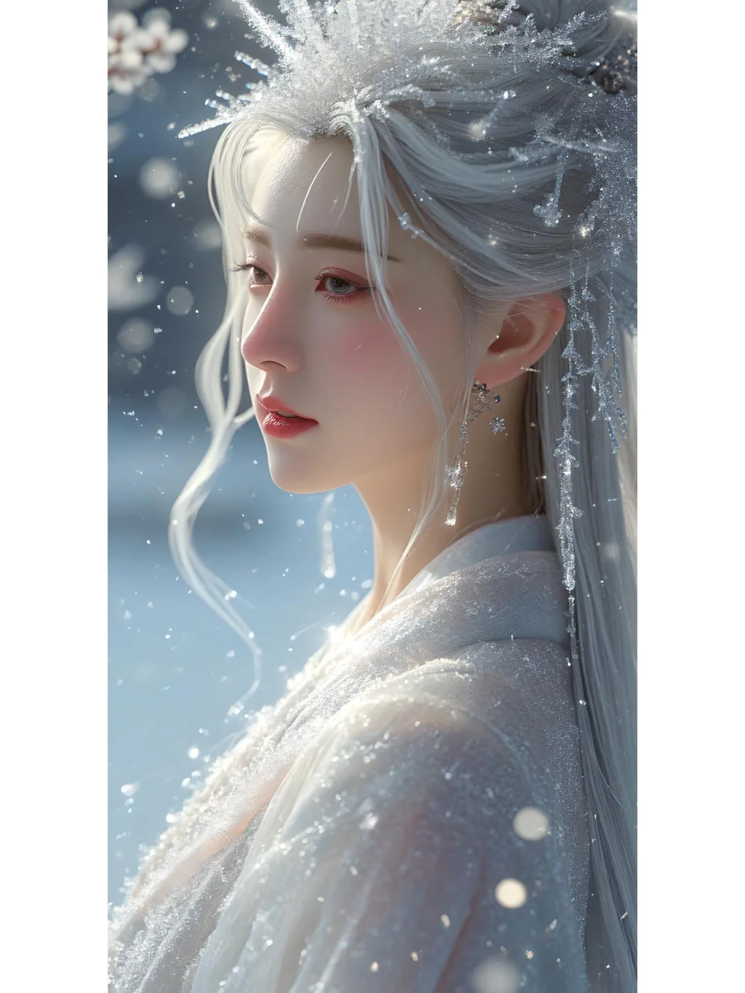 古装美少女宛如一朵盛开的雪莲~~