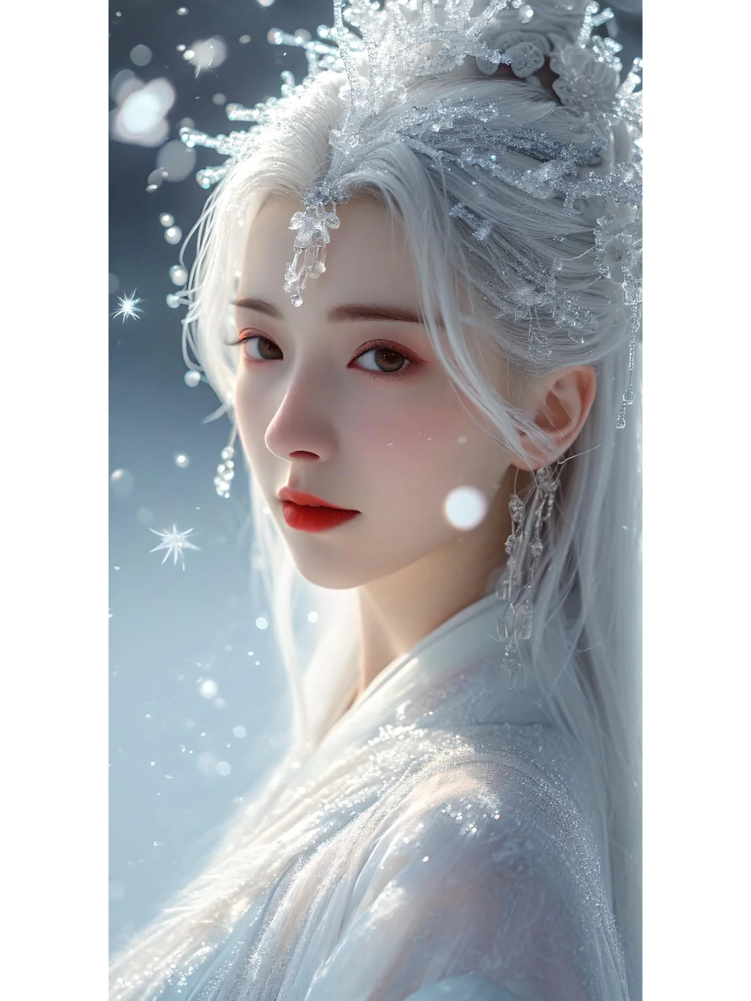 古装美少女宛如一朵盛开的雪莲~~