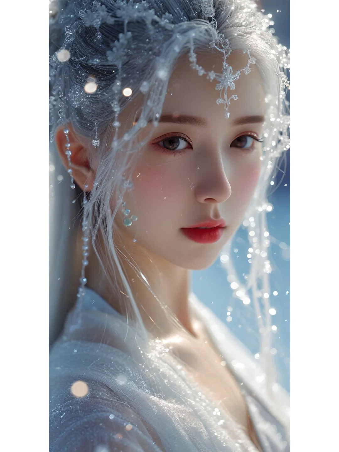 古装美少女宛如一朵盛开的雪莲~~