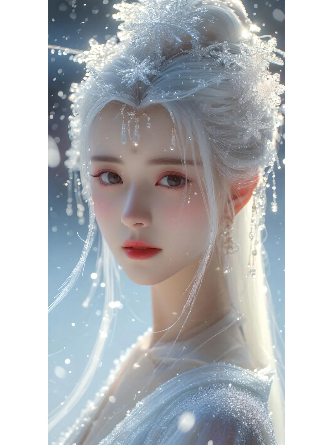 古装美少女宛如一朵盛开的雪莲~~