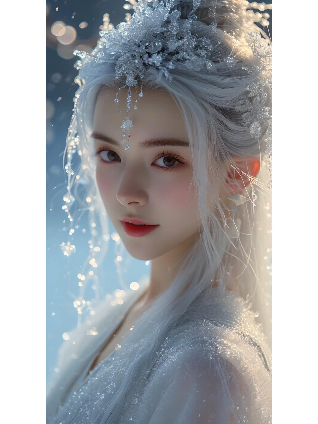 古装美少女宛如一朵盛开的雪莲~~