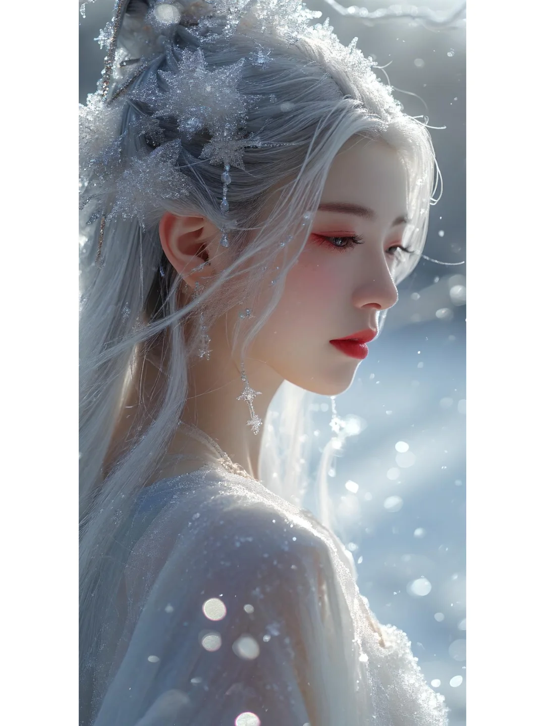 古装美少女宛如一朵盛开的雪莲~~