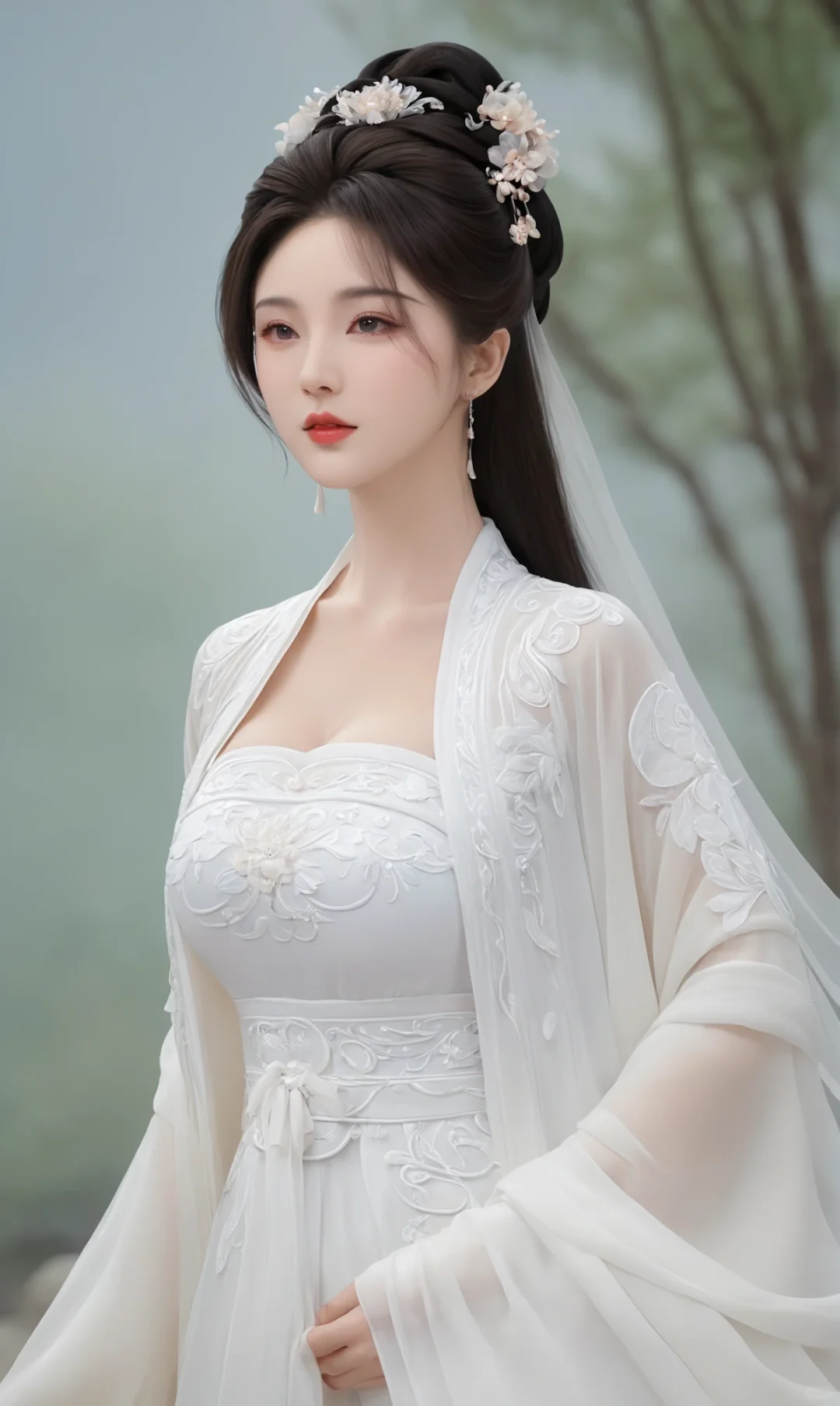 小家碧玉古风ai汉服美女壁纸