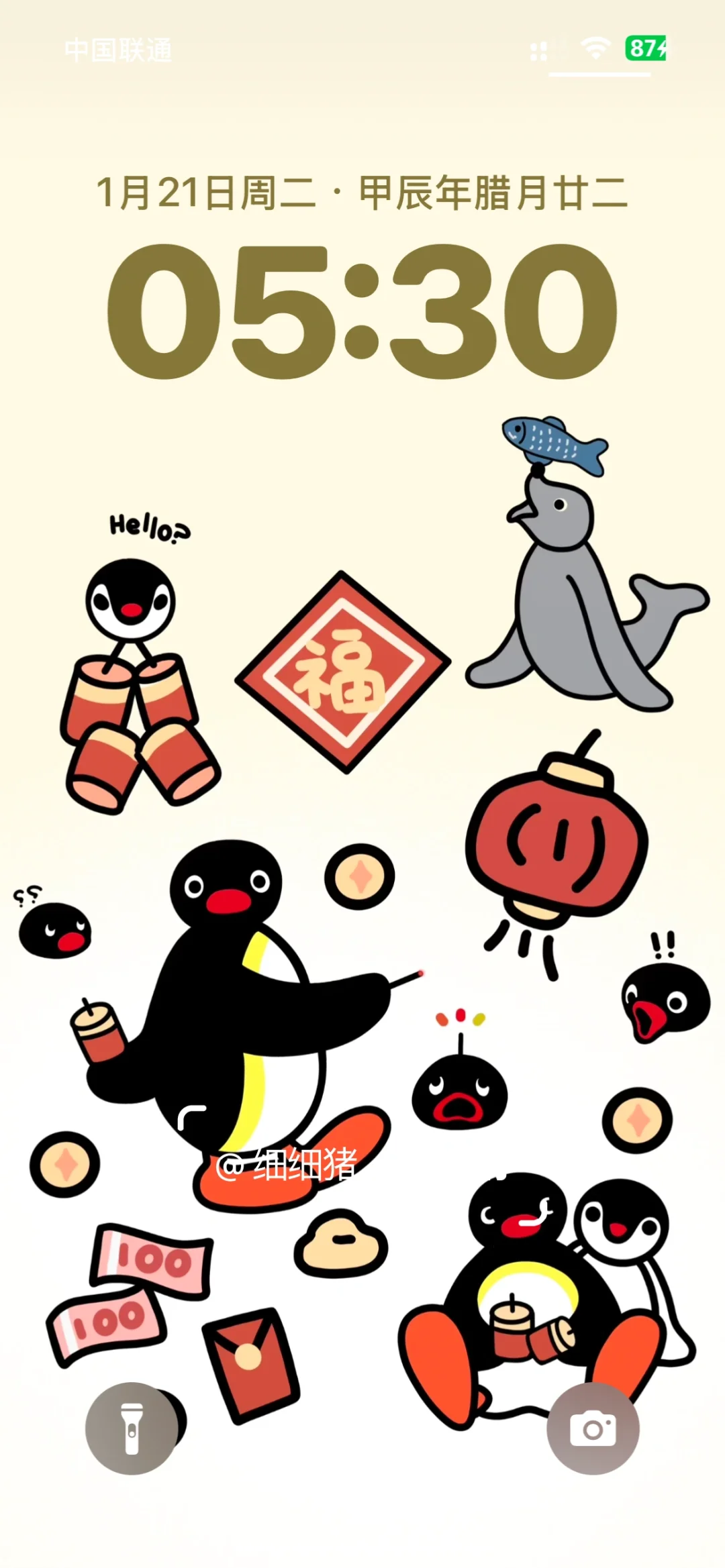 新年主题壁纸PINGU 企鹅家族手机壁纸套图吖