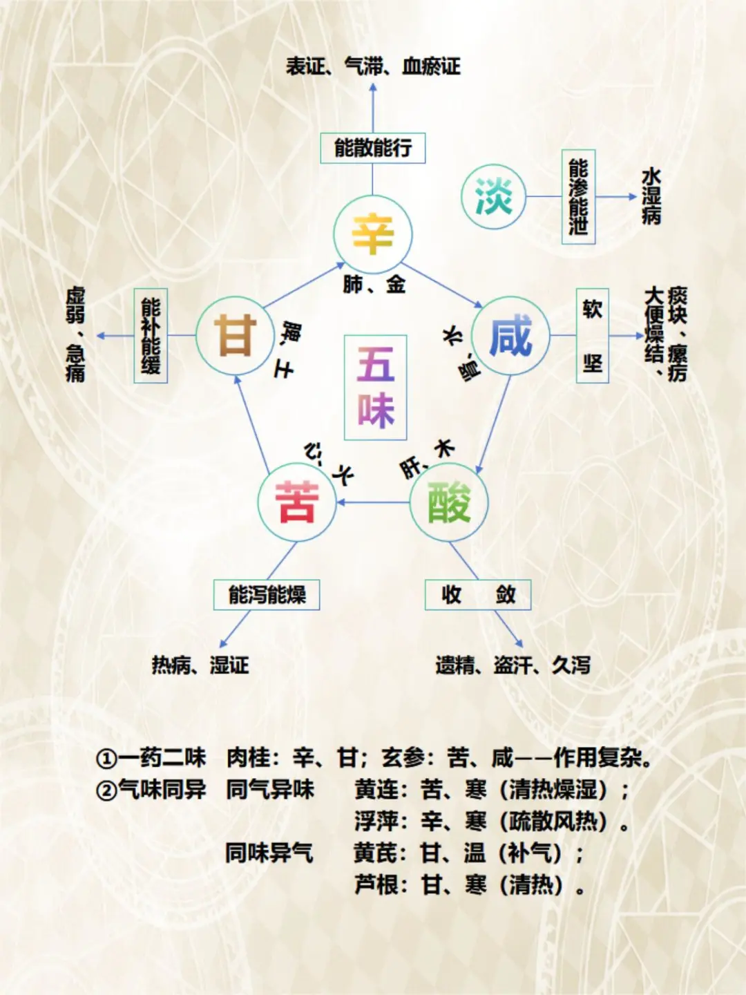 一张图解锁中药五味奥秘