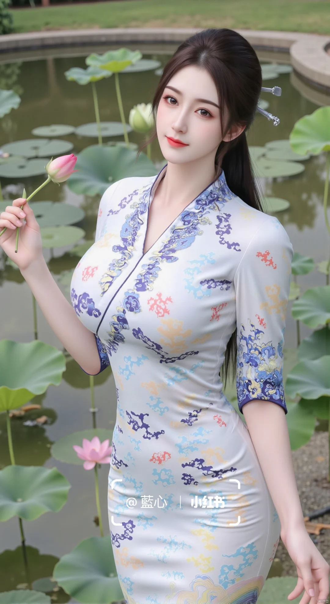 东方美学｜国风青花瓷旗袍｜海航空姐制服