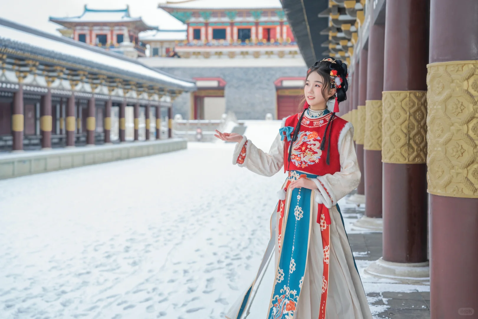 襄阳下雪了❄️接下来的唐城将是这样🌨