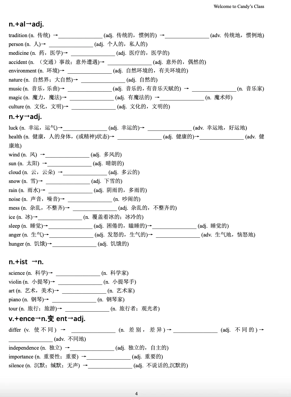 初中生必须掌握构词法