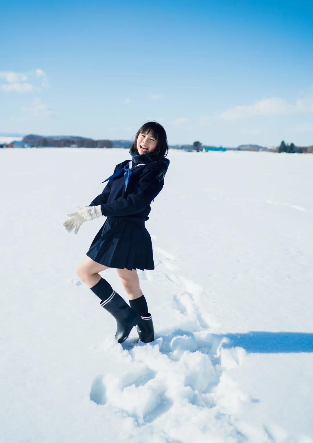 审美分享‖日系少女雪地jk写真参考