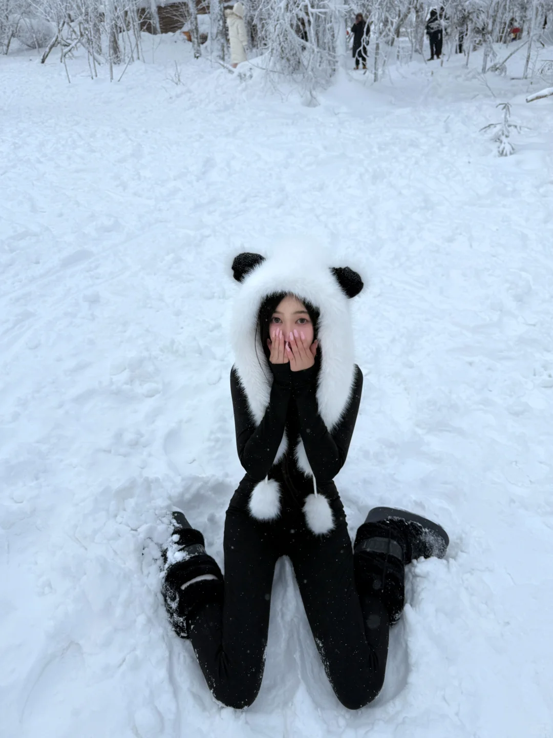 雪地配瑜伽服