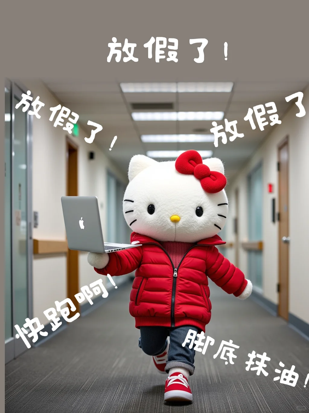 Kitty表情包|年前最后一班岗这样发朋友圈