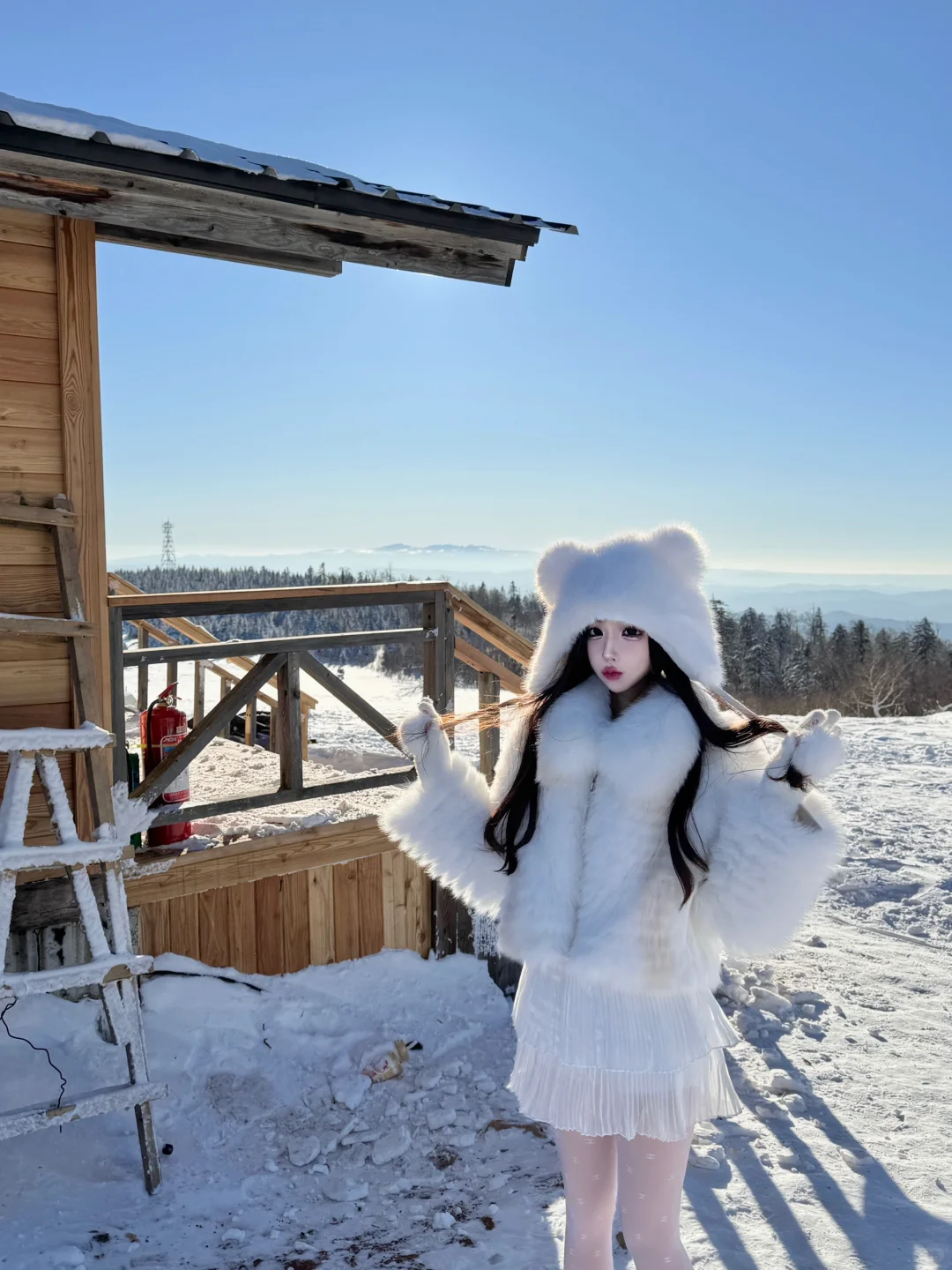 长白山太美啦！！雪岭穿搭❄️附全身?～