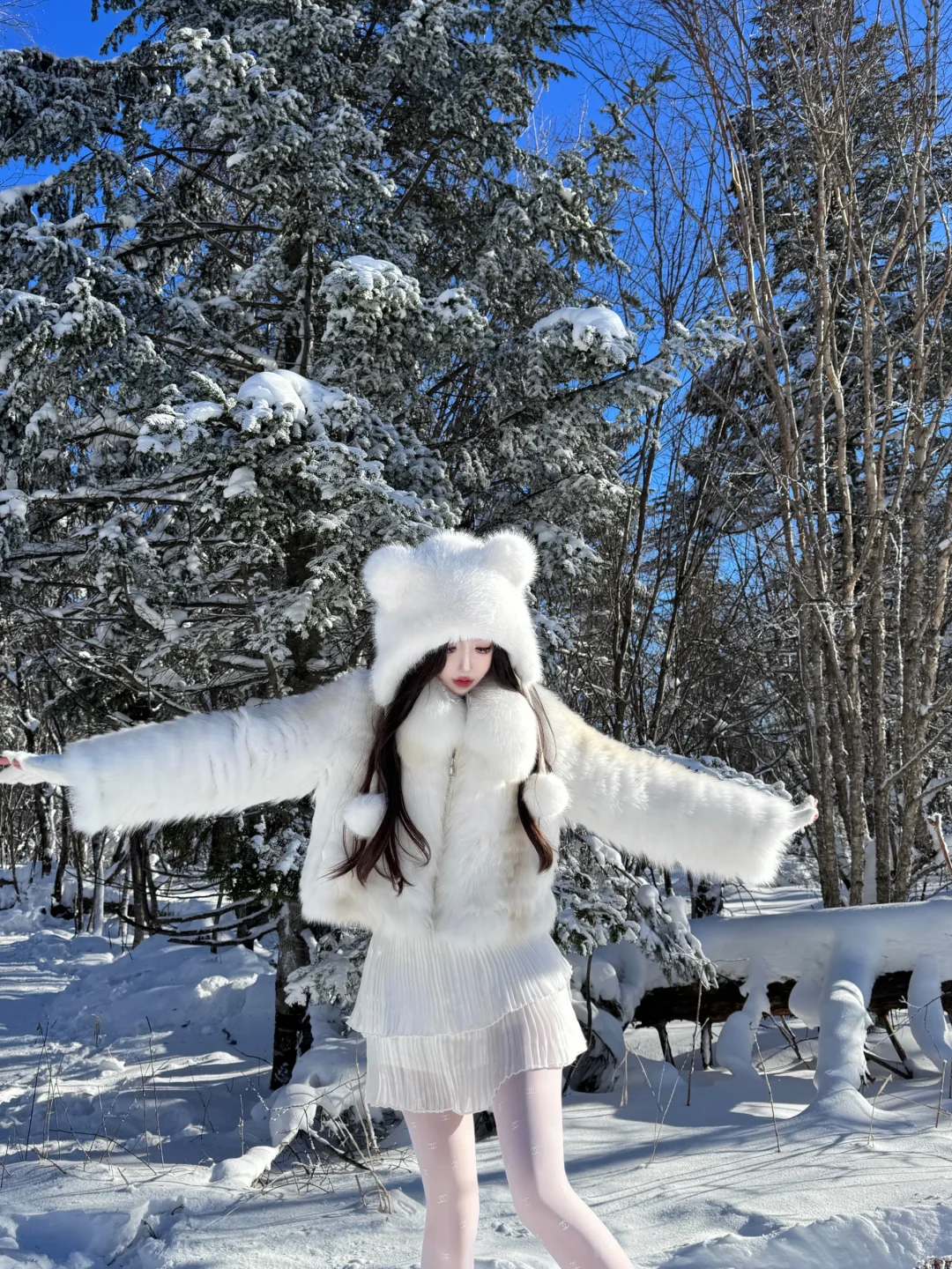 长白山太美啦！！雪岭穿搭❄️附全身?～