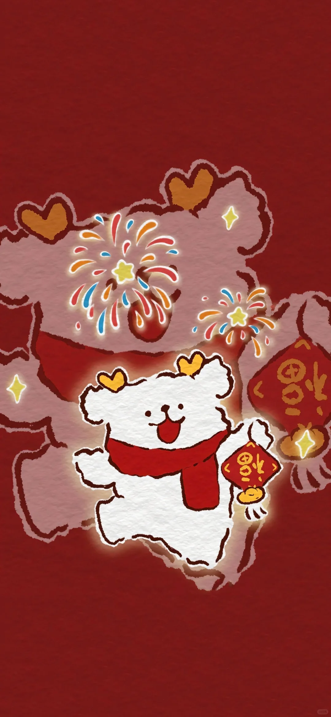 线条小狗｜新年好运?壁纸