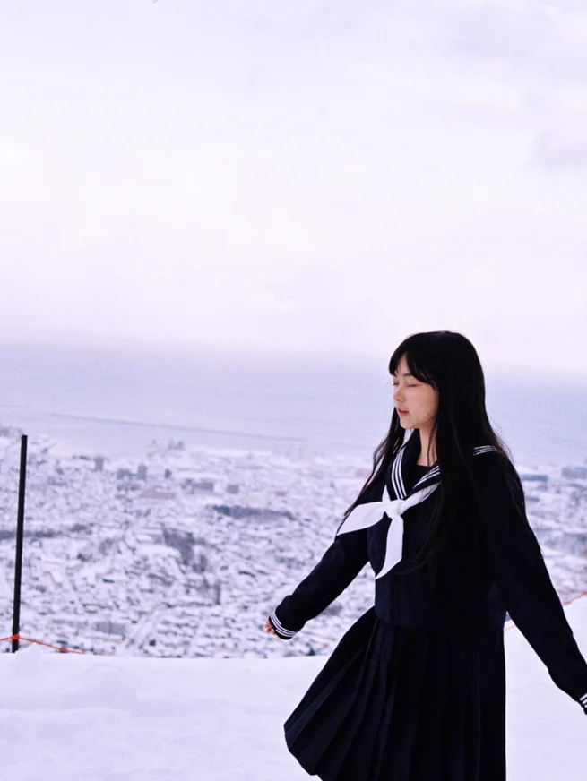 北海道旅游❄️充满日系电影感的JK制服写真