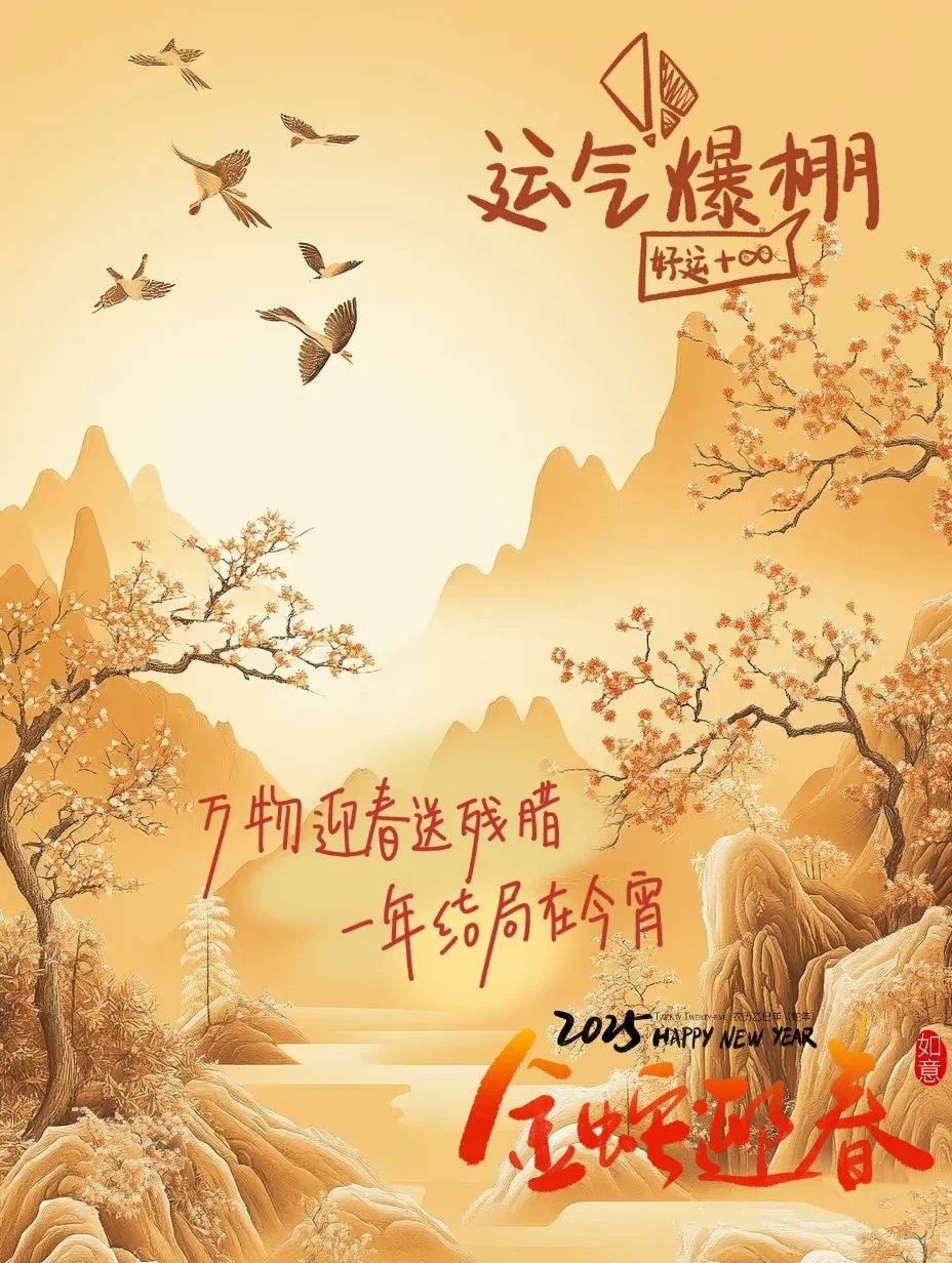 新年祝福语蛇年发朋友圈除夕文案图片壁纸