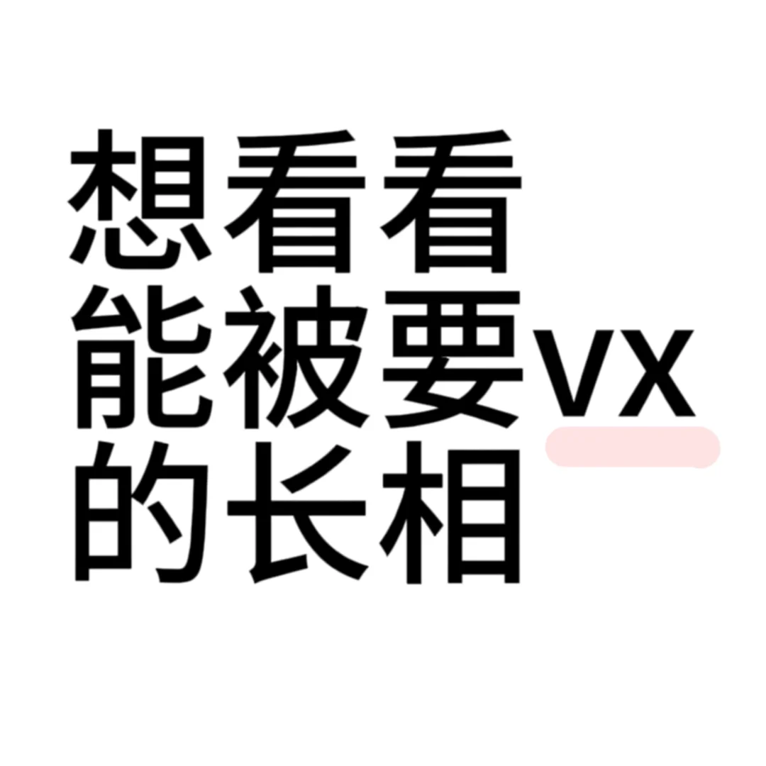 想看看能被要vx的长相