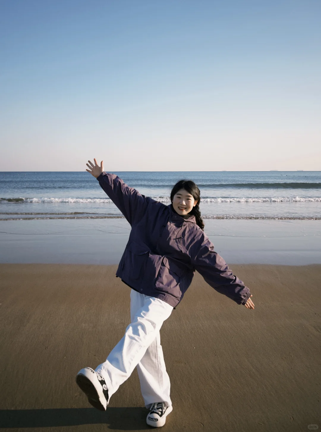 海边这样拍也太有生命力了吧