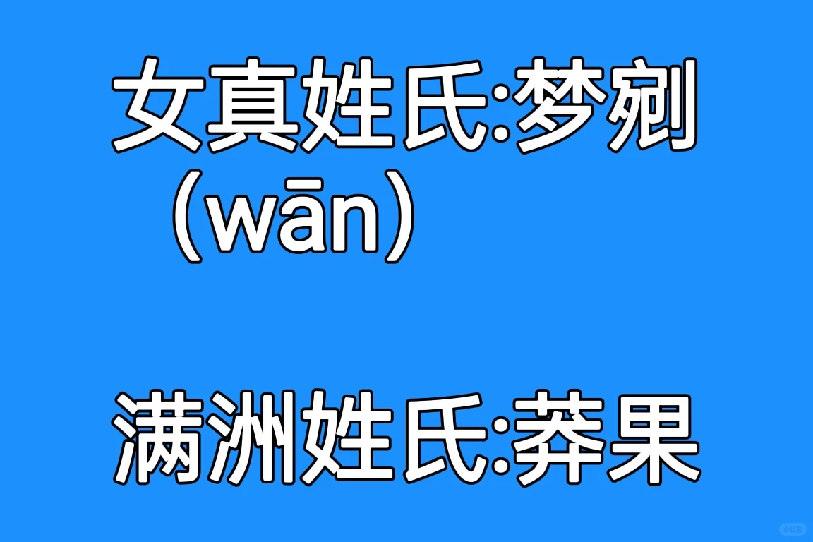 从大金到大清，女真人姓氏