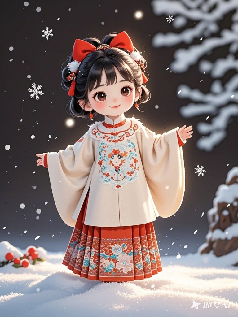 汉服女孩的雪中独白