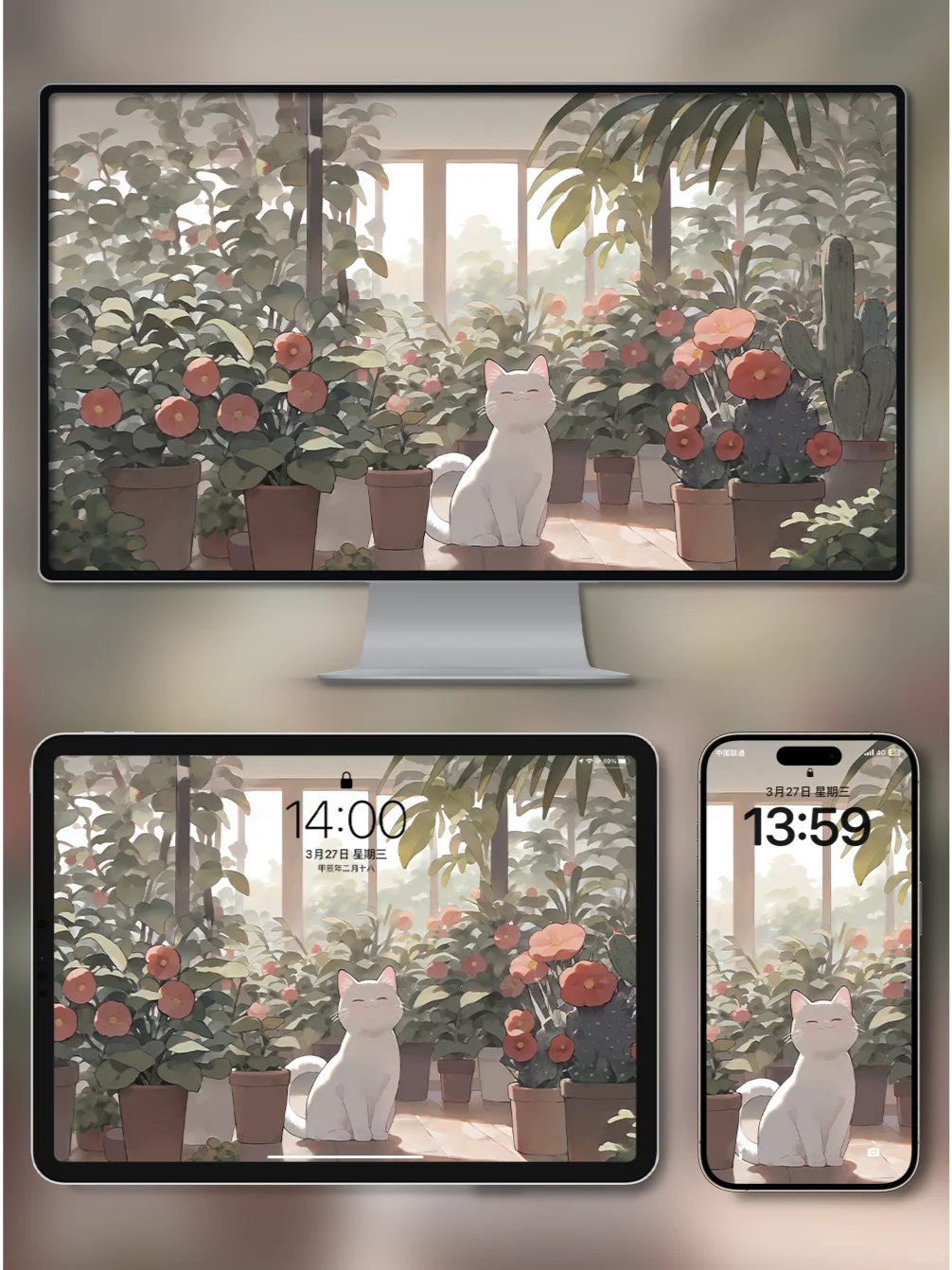 X261-花坛小猫|iPad壁纸|电脑|手机壁纸 4k