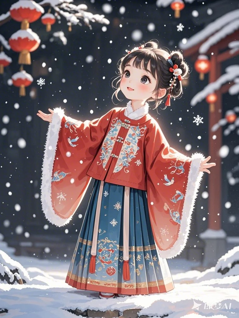 汉服女孩的雪中独白